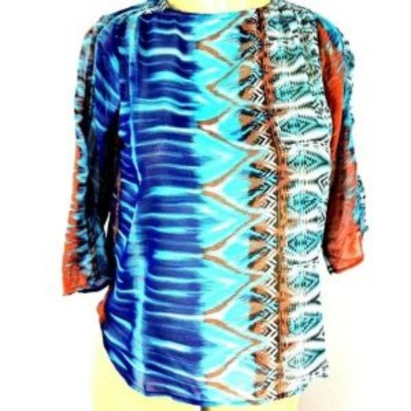 The Limited Python Print 3/4 Sleeve Blouse - Picture 1 of 5